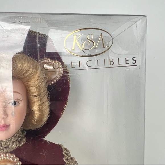 Lot 3 Vintage Kurt S Adler Victorian Porcelain Doll Christmas Ornaments Burgundy - Picture 15 of 16